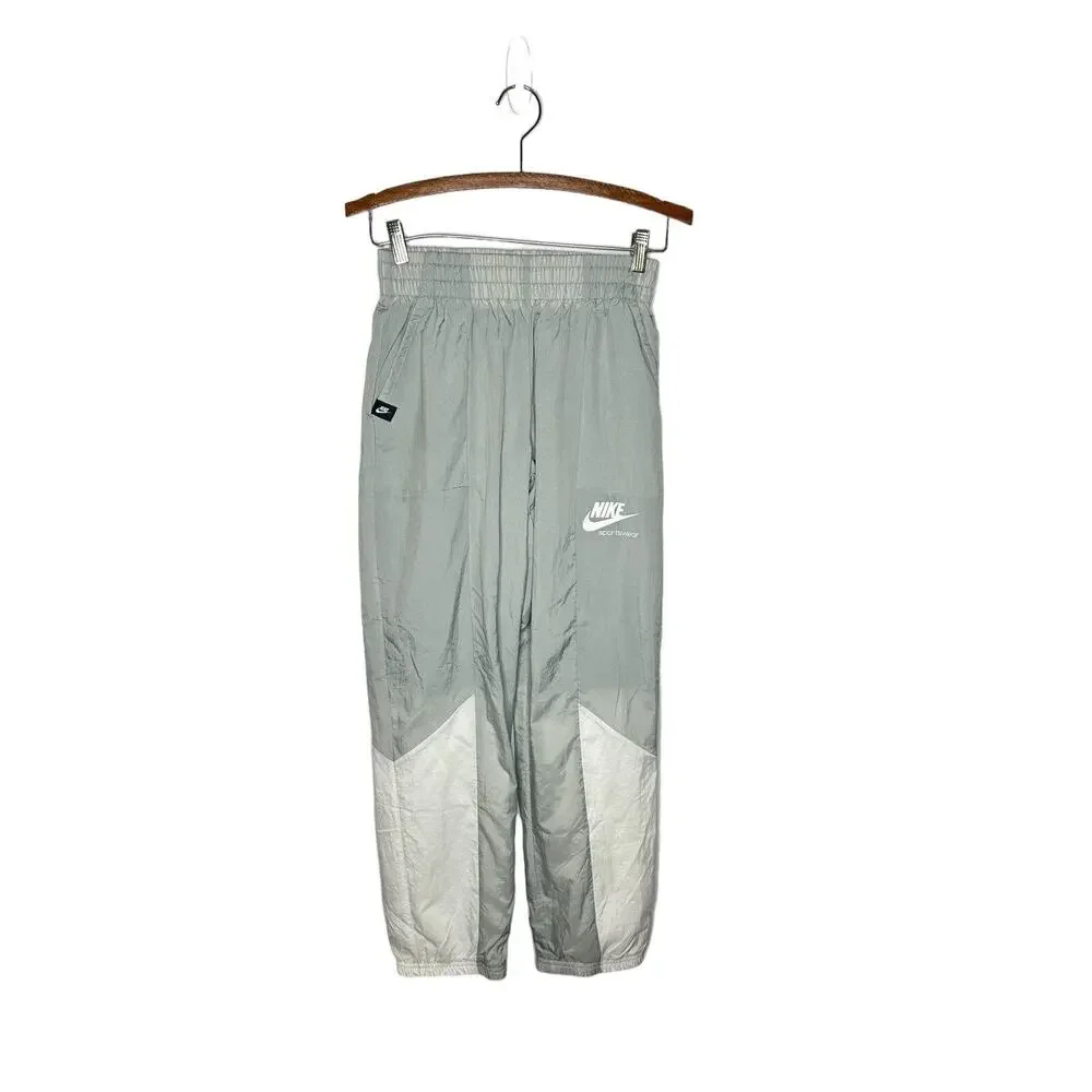 Nike DJ0710 Sportswear Heritage Big Kids Woven Pants Gray Colorblock Kids XL